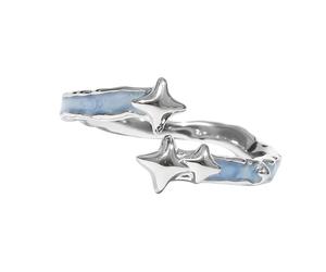 TFAOYS Anelli eleganti portatili blu con pianeti unici accessori gioielli per amanti dell'arte e collezionisti uso quotidiano anelli eleganti