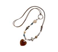 TFAOYS Collana con ciondolo a forma di cuore alla moda con perline intercambiabili, in lega di resina, da donna, per valorizzare il vestito e simbolo dell'amore, gioielli da donna
