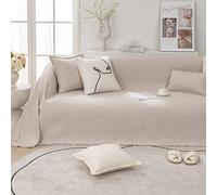TFBH Copridivani Coperta Lancio Filato Bouclé Tessuto di Lino Divano Asciugamano per Poltrona/Divano/Letto/Sedie Protezione Decorazione Multifunzione Coperte da Esterno Divani Fodera,A-180x300cm