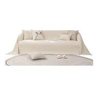 TFBH Copridivani Coperta Lancio Filato Bouclé Tessuto di Lino Divano Asciugamano per Poltrona/Divano/Letto/Sedie Protezione Decorazione Multifunzione Coperte da Esterno Divani Fodera,Beige-180x400cm