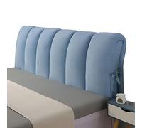 TFBH Copritestata Letto Matrimoniale Singolo, Cuscino Imbottito Fodera per testiera Peluche Corto Copertura per Testiera Letto in Legno/Ferro Addensare Coperchio della Testata Letto,Blue2-180x60cm