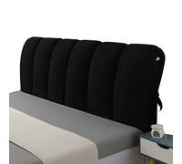 TFBH Copritestata Letto Matrimoniale Singolo, Cuscino Imbottito Fodera per testiera Peluche Corto Copertura per Testiera Letto in Legno/Ferro Addensare Coperchio della Testata Letto,Black-190x60cm