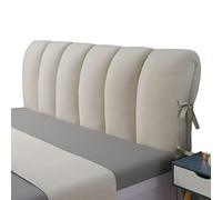 TFBH Copritestata Letto Matrimoniale Singolo, Cuscino Imbottito Fodera per testiera Peluche Corto Copertura per Testiera Letto in Legno/Ferro Addensare Coperchio della Testata Letto,Beige-150x60cm