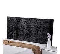 TFBH Lusso Fodere per Testiera per Letto Matrimoniale Singola Copertura Protector Velluto Copri Testata Letto, Ferro/Borsa Morbida/Legno/Schienale in Pelle Fodera Antipolvere Decorazione,Black-160cm