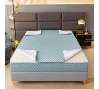 TFBHL Coprimaterasso con Cerniera Coprimaterasso Trapuntato a Cinque Lati Lenzuola con Angoli con Cerniera Coprimaterasso Lavabile Traspirante con Ricamo (160x190+20 cm, Blu B)