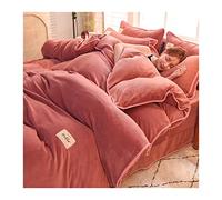 TFBHL Fogli da Letto Set Inverno Ispessimento Inverno Velluto di Latte Caldo più Fogli di Vello per Vello per Coralli semplici Colora di lettiera in Flanella SOLUSO 4 PC Set BEDE Set (Colore: C,