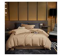 TFBHL Foglio da Letto Set 4pcs Doppia Regina King = Dimensione Copripiumino Set con Letti Piatti Luxury Morbido 1000tc di Cotone Egiziano Set di Biancheria da Letto a Colore Solido Cover Cover Cover