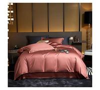 TFBHL Foglio da Letto Set 4pcs Doppia Regina King = Dimensione Copripiumino Set con Letti Piatti Luxury Morbido 1000tc di Cotone Egiziano Set di Biancheria da Letto a Colore Solido Cover Cover Cover