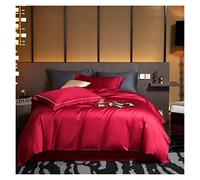 TFBHL Foglio da Letto Set 4pcs Doppia Regina King = Dimensione Copripiumino Set con Letti Piatti Luxury Morbido 1000tc di Cotone Egiziano Set di Biancheria da Letto a Colore Solido Cover Cover Cover