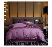 TFBHL Foglio da Letto Set 4pcs Doppia Regina King = Dimensione Copripiumino Set con Letti Piatti Luxury Morbido 1000tc di Cotone Egiziano Set di Biancheria da Letto a Colore Solido Cover Cover Cover