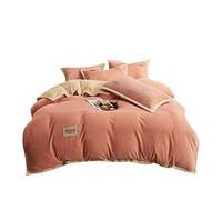 TFBHL Foglio da Letto Set Cashmere Velvet Copripiumino per la Camera da Letto Cover Trapunta Blu Set di Biancheria da Letto Set Copripiumino Doppio Rivestimento Kin King King LED (Colore: H,