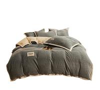 TFBHL Foglio da Letto Set Cashmere Velvet Copripiumino per la Camera da Letto Cover Trapunta Blu Set di Biancheria da Letto Set Copripiumino Doppio Rivestimento Kin King King LED (Colore: I,