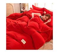 TFBHL Foglio da Letto Set Inverno Ispessimento Inverno Velluto di Latte Caldo più Fogli di Vello per Vello per Coralli semplici Colora di lettiera in Flanella SOLUSO 4 PC Set BEDE Set Bed (Colore: H,