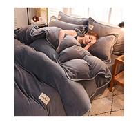TFBHL Foglio da Letto Set Inverno Ispessimento Inverno Velluto di Latte Caldo più Fogli di Vello per Vello per Coralli semplici Colora di lettiera in Flanella Solido 4 Pezzi da Letto Set da Letto