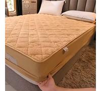 TFBHL Lambswool Quilted MATRECTOR a Monte, Protettore a Materasso a Monte Letto Matrimoniale, Copertura del Materasso Traspirante, ipoallergenico (Cammello, Standard 120x200cm)