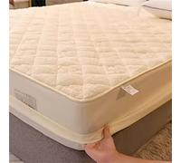 TFBHL Lambswool Quilted MATREST AST Mater SETCOLATOR, MATERTER PROTTORIO MATERETTO Coperchio, Copertura del MATERETTORE Traspirante, ipoallergenico (Beige, Standard 120x190cm)