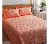 TFBHL Luxury LED -Crepted Punter Set di trapunti, copriletti reversibili in Microfibra, da 3 Pezzi per copriletto Trapuntato, con 2 frammenti di Cuscini (Champagne, 150 x 230 cm)