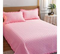 TFBHL Luxury LED -Crepted Punter Set di trapunti, copriletti reversibili in Microfibra, da 3 Pezzi per copriletto Trapuntato, con 2 frammenti di Cuscini (Roze, 230 x 250 cm)