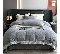 TFBHL Set da Letto Invernale di 4, Incluso Il Foglio del Letto, Copertura del piumone e 2 federe, Set di coperture per Piumini Doppie in Vello di Corallo per Dormire Nudi, Colore di Compleanno: b,