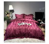 TFBHL Sheet Led Shet Set di biancheria da letto di lusso grigio bianco 4 pezzi Queen King = taglia piatta Fela piumino Copertura in cotone set di copertura del piumone setoso egiziano set di coperture