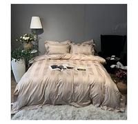 TFBHL Sheet Led Shet Set di biancheria da letto di lusso grigio bianco 4 pezzi Queen King = taglia piatta Fela piumino Copertura in cotone set di copertura del piumone setoso egiziano set di coperture