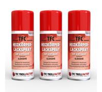 TFC Spray per radiatori - bianco puro lucido, spray a base acrilica per radiatori e tubi dell'acqua, facile applicazione, eccellente potere coprente, asciugatura rapida e resistente ai raggi UV, 3 x