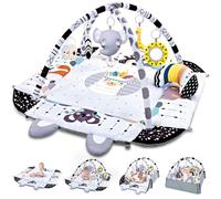 TFDER 7 in 1 Palestrina Neonato Multifunzione,tappeto gioco e vasca palline con lati,Giocattoli Staccabili,Stimola Sviluppo del Neonato con Tante Attività,Antiscivolo più Spesso,0+ Mesi,Bianco e Nero