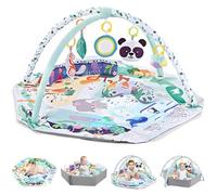 TFDER 8 in 1 Palestrina Neonato Multifunzione, tappeto gioco e vasca palline con lati, Giocattoli Staccabili,Stimola Sviluppo del Neonato con Tante Attività, Antiscivolo più Spesso, 0+ Mesi,Verde