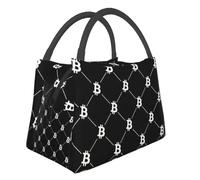 TFDGDGH Bitcoin Pattern Insulated Lunch Bag per Le Donne Impermeabile BTC Cryptocurrency Cooler Termico Bento Box Spiaggia Campeggio Viaggi
