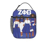 TFDGDGH Borse per Il Pranzo termoisolate Termiche Zeta Phi Beta Sorority Personalizzate Bento Box per Viaggi scolastici Borse per Alimenti Multifunzione