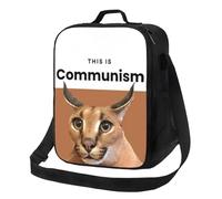 TFDGDGH Comunismo Personalizzato Floppa Cute Meme Lunch Bag Uomo Donna Termico Cooler Scatole per Il Pranzo Isolate per la Scuola studentesca
