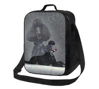 TFDGDGH Eleganti Borse per Il Pranzo Isolate per Barboncino Standard Nero per L'Ufficio Scolastico Pudel Caniche Dog Resuable Thermal Cooler Bento Box