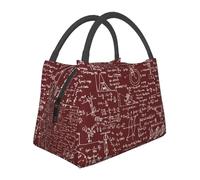 TFDGDGH Equazioni Fisiche Borgogna Resuable Lunch Box Matematica Insegnante di Scienze Regalo Geometrico Termico Raffreddatore Cibo Isolato Pranzo al Sacco