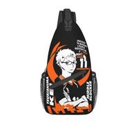TFDGDGH Haikyuu Tsukishima Kei Anime Piccola Borsa a Tracolla Petto Crossbody Spalla Zaino a Tracolla Zaini Sport all'Aria Aperta Pallavolo Manga