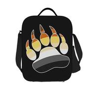 TFDGDGH Mens Daddy Gay Bear Paw Pride Flag LGBT Insulated Lunch Bags Lunch Boxes Refrigeratore Termico Lunch Tote Bag per Donna Studente Lavoro