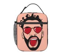 TFDGDGH Occhiali da Sole Personalizzati Bad B-Bunny Heart Resuable Lunch Box Impermeabile Termico Cooler Cibo Isolato Lunch Bag Bambini Scolari Bambini