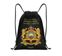 TFDGDGH Passaporto Marocchino con Coulisse Zaino Borse Donne Uomini Leggero Regno del Marocco Palestra Sport Sackpack Sacchi per Viaggiare