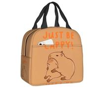 TFDGDGH Personalizzato Basta Essere Cappy E Abbracciare Un Capibara Termico Isolato Pranzo Borse da Donna Portatile Pranzo Contenitore da Viaggio Stoccaggio Scatola di Cibo