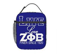 TFDGDGH Portapranzo Portatile Personalizzato da Donna Multifunzione Zeta Phi Beta Lettera Greca Cooler Sacchetto per Pranzo Isolato per Alimenti Termici Lavoro d'ufficio