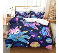 TFEDACVSS 3 Pezzi AnimalCopripiumino Stampa 3DCute Happy Kittens Cat Ultra Morbida Cerniera Nascosta Microfibra Federe Per Bambini Single（140x200cm）