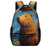 TFEDACVSS Beaver Under Starry Sky_1Backpack Outdoor Perzaino Ragazzi Scuola Media Elementare Per Escursioni Viaggio Campeggio ScuolaOne Size