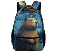 TFEDACVSS Beaver Under Starry SkyBackpack Zaino Da Viaggio DonnaUomo Scuola Media Elementare Per Escursioni Viaggio Campeggio ScuolaOne Size