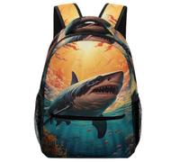 TFEDACVSS Great White Shark AttackBackpack Multifunzione Zaino Adolescenti Vita Quotidiana Per Escursioni Viaggio Campeggio ScuolaOne Size