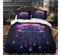 TFEDACVSS Paesaggio urbano al neon copripiumino 3 Pezzi ultra microfibra motivo 3D incluso federe con federe per cuscini Futurismo retrò Set Di Copripiumino for ragazze e adolescenti King（220x240cm）