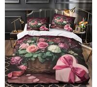 TFEDACVSS Pomodori maturi copripiumino Set di 3 Pezzi microfibra morbida stampa 3D cerniera nascosta incluso federe Giardino botanico Set Di Copripiumino for adulti e ragazze Super king（260x220cm）