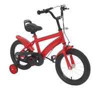 TFGXUE Bicicletta per bambini 35,56 cm, Bicicletta per bambini con ruote di sostegno, Biciclette per bambini per ragazze e ragazzi, Bicicletta per bambini per bambini tra 100-115 cm di altezza (Rosso)