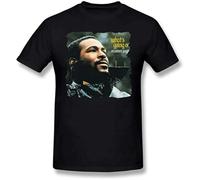 TFHsedftr3 Marvin Gaye Whats Going On T-Shirt Vintage Gift for Men Funny Tee Black S