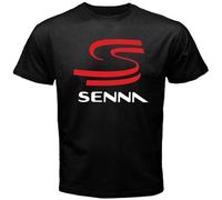TFHsedftr3 YR F-1 Legend Ayrton Senna Racing Logo Men's Black T-Shirt Black XL