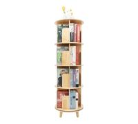 TFIANYNI Libreria girevole a 4 livelli, 143 x 45 cm, in legno massiccio, girevole, con 4 piedini e tovaglia, per libri, decorazioni, piante in vaso, regalo