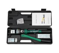 TFIANYNI Pinza crimpatrice idraulica, 120 Kn con 11 matrici (16-300 mm²), testa girevole a 180°, acciaio Cr45, pinza manuale per cavi, rame e alluminio